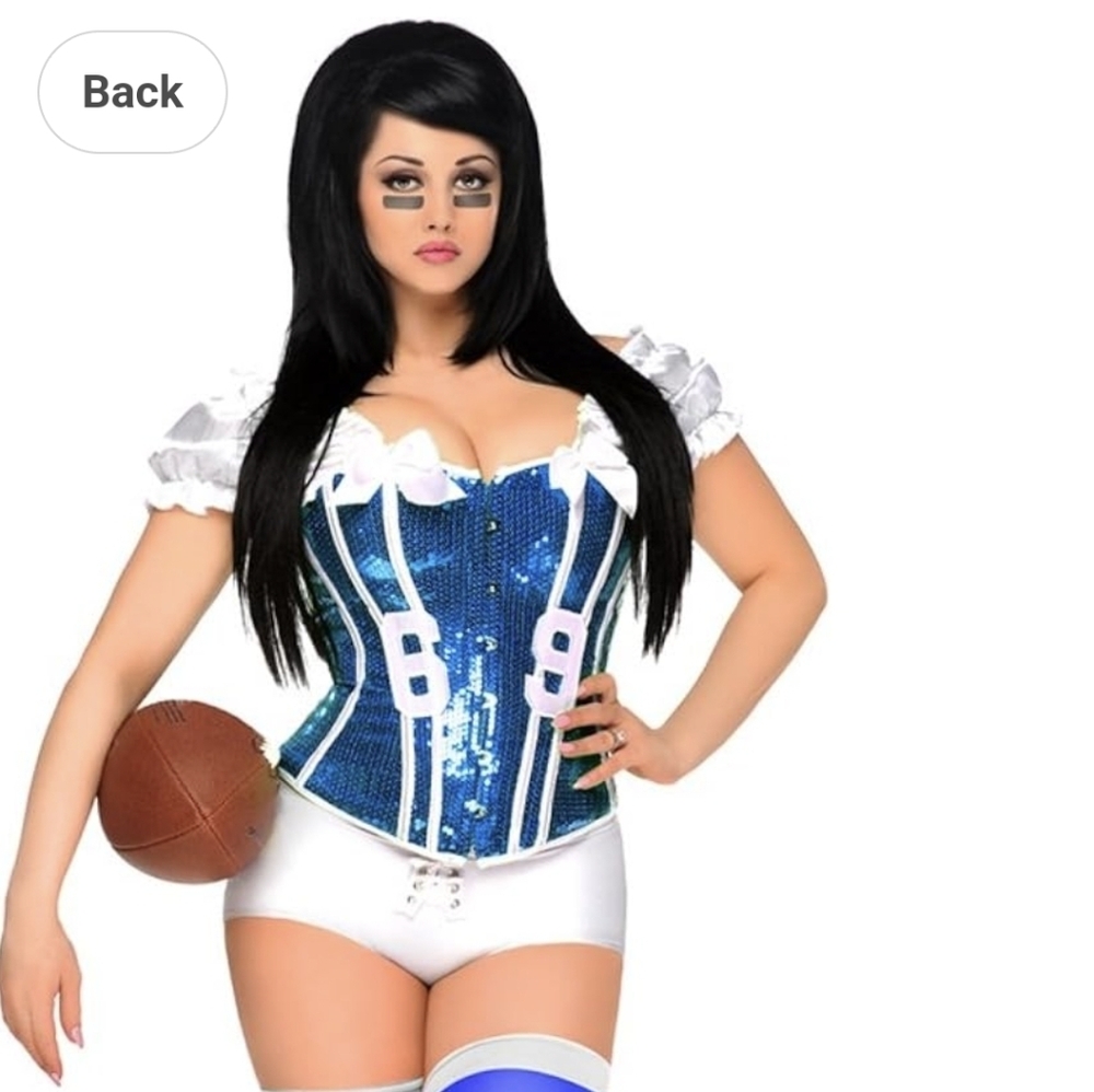 Daisy Corsets Blue and White Sequin Corset